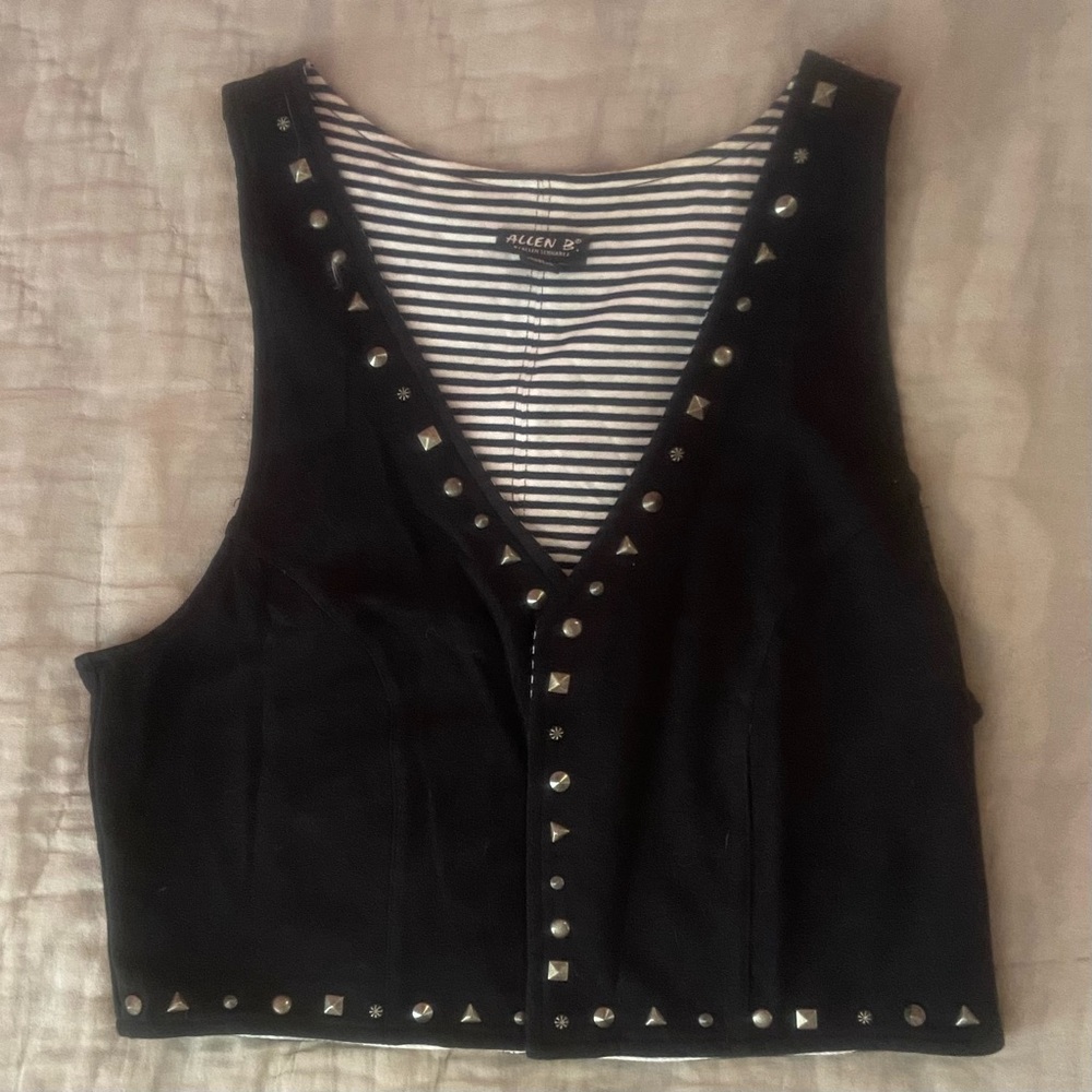 Black Vest with Metal Decor